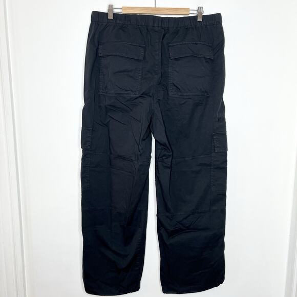 Gap Womens Cargo Easy Pants Black Size XL Utility Skater Wide Leg Drawstring - Picture 6 of 8